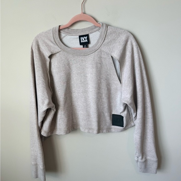 IVY PARK Women's Beige Cutout Sweatshirt size XS - Picture 2 of 9